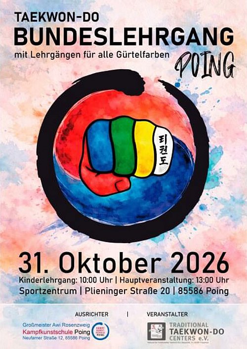 Plakat zum Bundeslehrgang in Poing am 31.10.2026